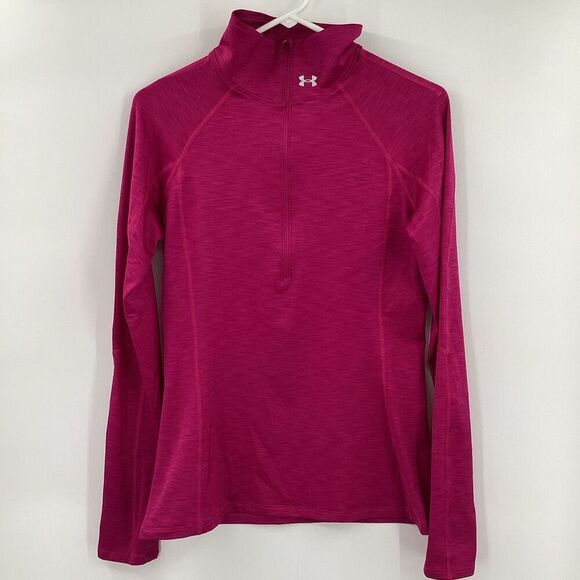 EUC Ladies Under Armour Performance 1/4 Zip Pullover- Magenta Pink- Medium - Picture 2 of 7